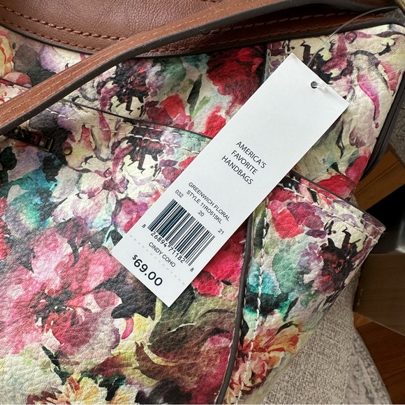 ROSETTI bag SHOULDER BAG Greenwich FLORAL handbag FALL inspired red brown multi - Picture 8 of 11